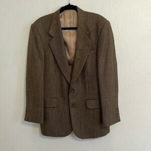 Oscar Dela Renta Size 39R Men’s Houndstooth Small Check Two Button Wool Jacket